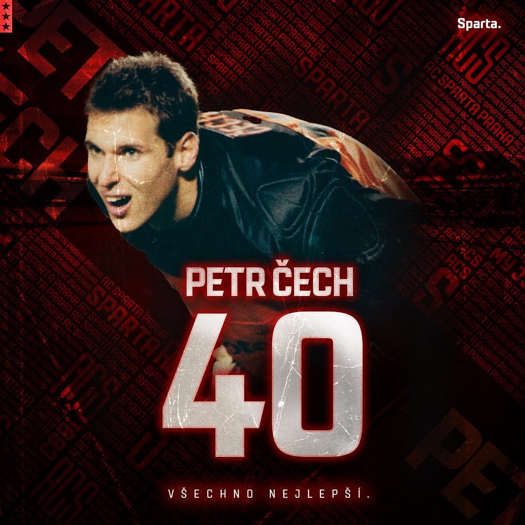 ? Životní jubileum dnes slaví Petr Čech! V brance Sparty stanovil ligový rekord v neprůstřelnosti, když neinkasoval 903 minut.

@petrcech, přejeme hodně štěstí, zdraví a úspěchů v dalších letech! ? #acsparta